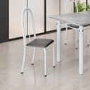 Ver imagem 2 de Kit 4 Cadeiras Tubular 96x36x41 cm Iris B Preto/Branco
