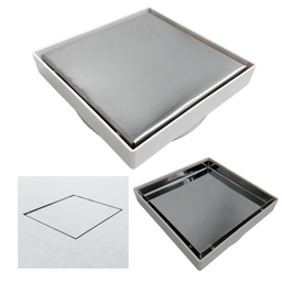 Kit Ralo Linear Banheiro 5x90 + Ralo 10x10 Inox Oculto Branco Box Lavabo Dentro e Fora - 2
