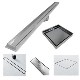 Kit Ralo Linear Banheiro 5x90 + Ralo 10x10 Inox Oculto Branco Box Lavabo Dentro e Fora - 1