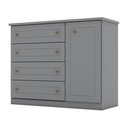 Conjunto de Quarto Infantil Americano Guarda-Roupa 6 Portas e Cômoda 4 Gavetas - 4