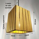Ver imagem 4 de Luminária Teto Pendente Lustre Madeira MDF Rústica Freijó Bivolt Marrom Dimerizável