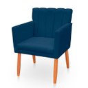 Ver imagem 4 de Kit 2 Poltronas Recepção Cecília Azul Marinho Biselos Decor