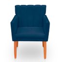 Ver imagem 3 de Kit 2 Poltronas Recepção Cecília Azul Marinho Biselos Decor