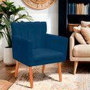 Ver imagem 1 de Kit 2 Poltronas Recepção Cecília Azul Marinho Biselos Decor
