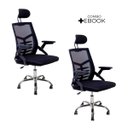 Ver imagem 2 de Kit 2 Cadeiras de Escritório Diretor Relax Ergonômica Preto