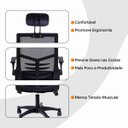 Ver imagem 7 de Kit 2 Cadeiras de Escritório Diretor Relax Ergonômica Preto