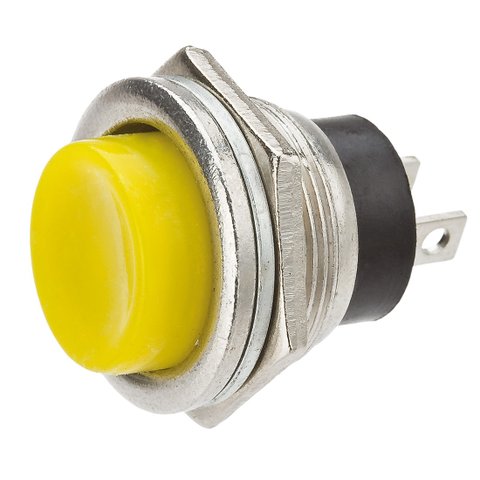 Chave Push Button Ds212 2 Terminais Amarela Emb com 20pç