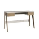 Ver imagem 7 de Conjunto Escritório Home Office Primazzia 03 Peças Escrivaninhas com Estante Carvalho Mel Off White Marrom