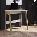 Ver imagem 3 de Conjunto Escritório Home Office Primazzia 03 Peças Escrivaninhas com Estante Carvalho Mel Off White Marrom