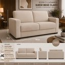 Ver imagem 4 de Sofá Namoradeira 3 Lugares 200cm Bege Suede Black House