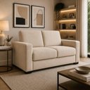 Ver imagem 3 de Sofá Namoradeira 3 Lugares 200cm Bege Suede Black House