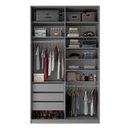 Ver imagem 3 de Closet Solteiro 100% MDF BP 139,5cm 3 Gavetas Sion