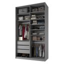Ver mais imagens de Closet Solteiro 100% MDF BP 139,5cm 3 Gavetas Sion Cinza/Urbi