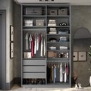 Ver imagem 6 de Closet Solteiro 100% MDF BP 139,5cm 3 Gavetas Sion Cinza/Urbi