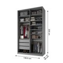 Ver imagem 4 de Closet Solteiro 100% MDF BP 139,5cm 3 Gavetas Sion Cinza/Urbi