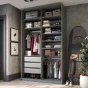 Ver imagem 1 de Closet Solteiro 100% MDF BP 139,5cm 3 Gavetas Sion