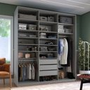 Ver imagem 1 de Closet Casal 100% MDF BP 208,5cm 3 Gavetas Sion Cinza/Urbi