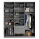Ver imagem 2 de Closet Casal 100% MDF BP 208,5cm 3 Gavetas Sion Cinza/Urbi