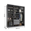 Ver imagem 3 de Closet Casal 100% MDF BP 208,5cm 3 Gavetas Sion