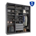 Ver imagem 4 de Closet Casal 100% MDF BP 208,5cm 3 Gavetas Sion Cinza/Urbi