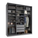 Ver imagem 6 de Closet Casal 100% MDF BP 208,5cm 3 Gavetas Sion Cinza/Urbi