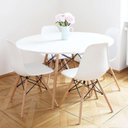 Ver imagem 1 de Conjunto Mesa Jantar 110cm Mdf Tx e 4 Cadeiras Eiffel