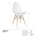 Ver imagem 4 de Conjunto Mesa Jantar 110cm Mdf Tx e 4 Cadeiras Eiffel