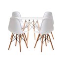Ver imagem 2 de Conjunto Mesa Jantar 110cm Mdf Tx e 4 Cadeiras Eiffel