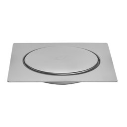 Kit C/4 Ralo e Porta Grelha Inox Piso Click Cromado 15x15 Cm - 2