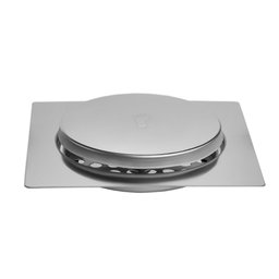 Kit C/4 Ralo e Porta Grelha Inox Piso Click Cromado 15x15 Cm - 3