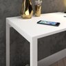 Mesa Escritório Escrivaninha Estilo Industrial Vintage Inteira Branca 120x50cm - 3
