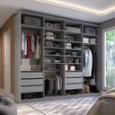 Ver imagem 2 de Closet Casal 100% MDF BP 277cm 6 Gavetas Sion Cinza/Urbi