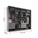 Ver imagem 3 de Closet Casal 100% MDF BP 277cm 6 Gavetas Sion Cinza/Urbi