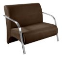 Ver imagem 2 de Conjunto Sevilha 2 Poltronas + 1 Namoradeira Braço Metal Decoração Recepção Sala - Veludo Marrom