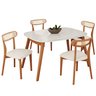 Conjunto Sala de Jantar Mesa Tampo Vidro/MDF com 4 Cadeiras Ceci - 2