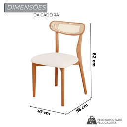 Conjunto Sala de Jantar Mesa 110x80cm Tampo em Mdf com Vidro 4 Cadeiras Ceci - 4