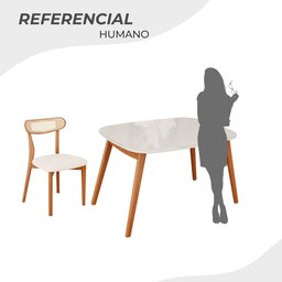 Conjunto Sala de Jantar Mesa 110x80cm Tampo em Mdf com Vidro 4 Cadeiras Ceci - 5