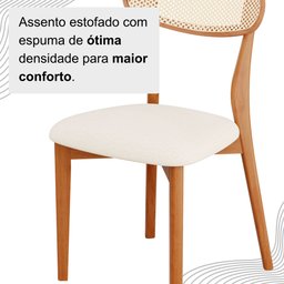 Conjunto Sala de Jantar Mesa 110x80cm Tampo em Mdf com Vidro 4 Cadeiras Ceci - 6