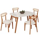 Ver imagem 2 de Conjunto Sala de Jantar Mesa Tampo Vidro/MDF com 4 Cadeiras Ceci Yescasa Marrom