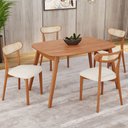 Ver imagem 1 de Conjunto Sala de Jantar Mesa Tampo MDF com 4 Cadeiras Ceci Yescasa Marrom