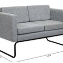 Ver imagem 3 de Sofá Fixo 2 Lugares para Sala de Estar Cinza