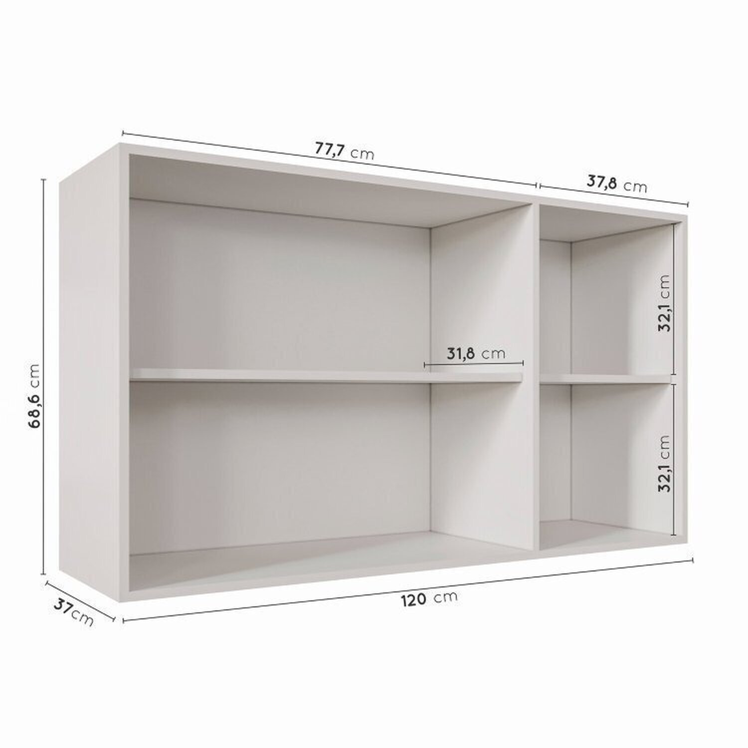 Cozinha Modulada 4 Peças 1 Torre Microondas 1 Aéreo 2 Balcões Arizona Cabecasa Madeiramadeira - 9