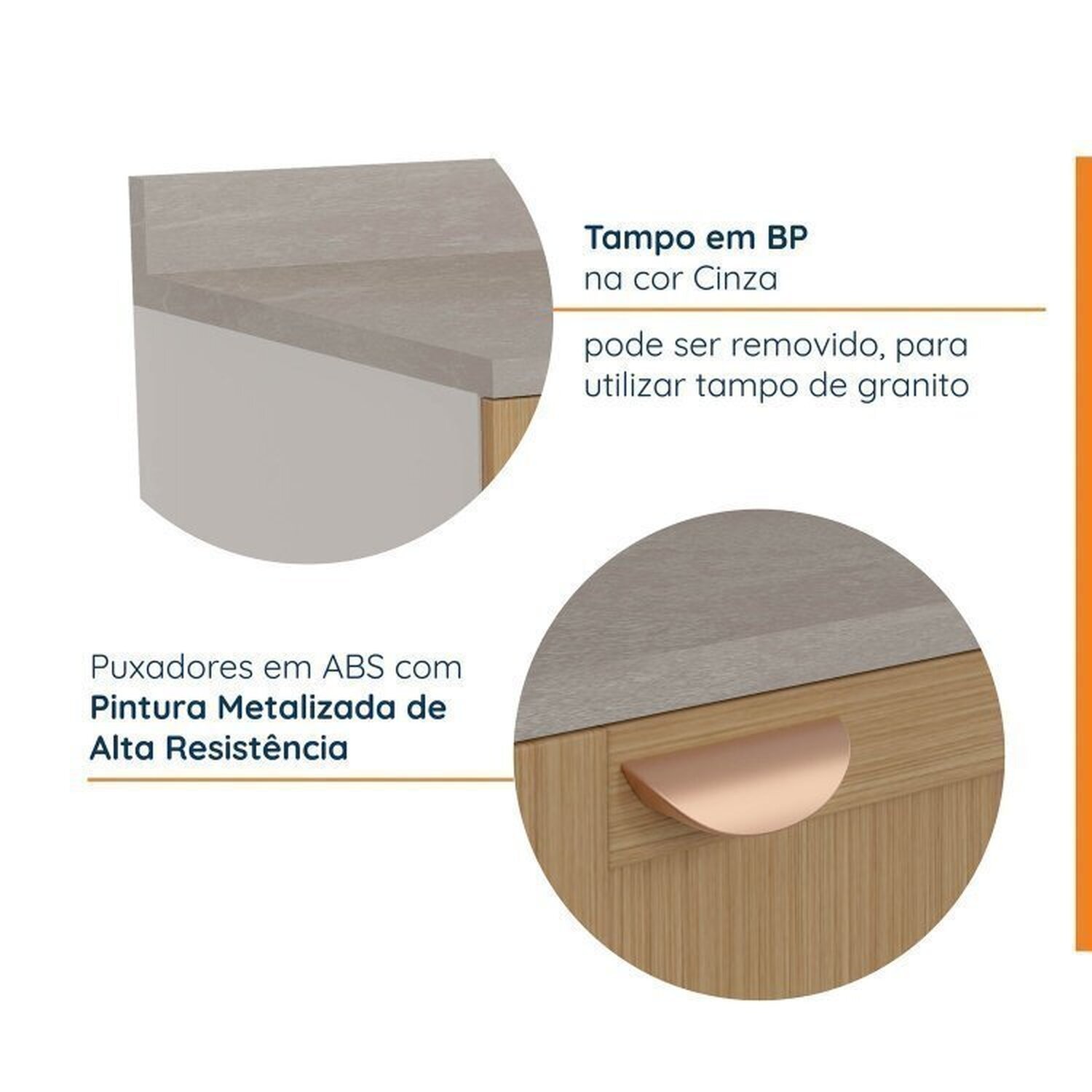 Cozinha Modulada 4 Peças 1 Torre Microondas 1 Aéreo 2 Balcões Arizona Cabecasa Madeiramadeira - 4