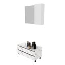 Ver imagem 2 de Kit Gabinete Gaveteiro com Espelheira para Banheiro Mármore Branco