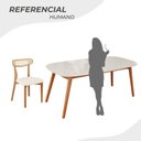 Ver imagem 5 de Conjunto Sala de Jantar Mesa 180x80cm Tampo em MDF com Vidro 6 Cadeiras Ceci Yescasa Marrom/Off Whit