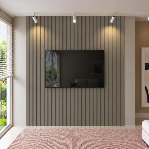 Painel para TV até 85 Polegadas de MDF 270cm x 260cm Cinza