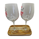 Ver imagem 4 de Kit 2 Taças Bandeja Casal Bebe Junto Personalizada Vinho