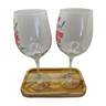 Kit 2 Taças Bandeja Casal Bebe Junto Personalizada Vinho - 4