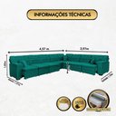 Ver imagem 7 de Sofá Magno 3.97x3.97m de Canto, Retrátil e Reclinável - Verde