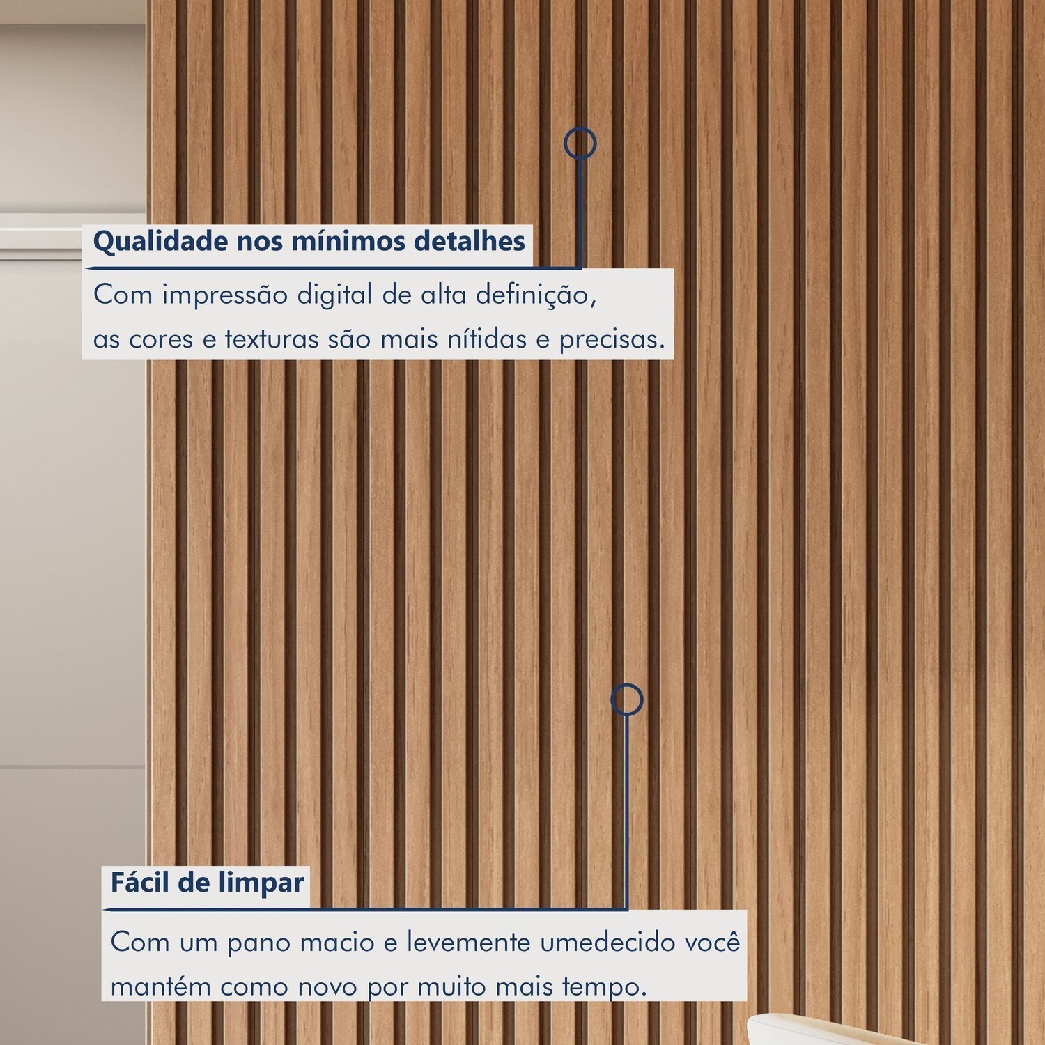 Painel Ripado Milão 2,50x2,32x3,3mm(5,8)m²  Ecorevest - 5